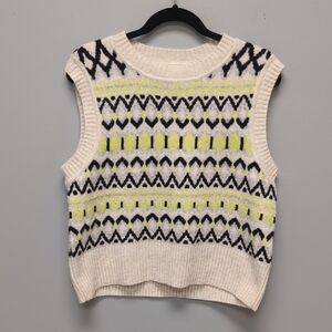 NWT DKNY Yellow & Black Sweater Vest With A Hint Of Sparkle. Size XL